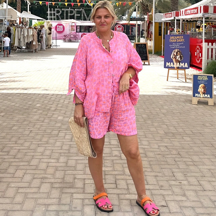 ANGIE LEOPARD PINK SET