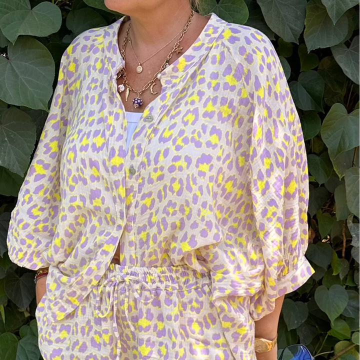 ANGIE LEOPARD YELLOW SET