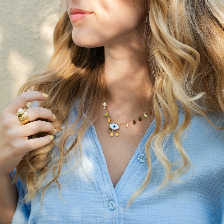 BIANCA EVIL EYE PENDANT NECKLACE