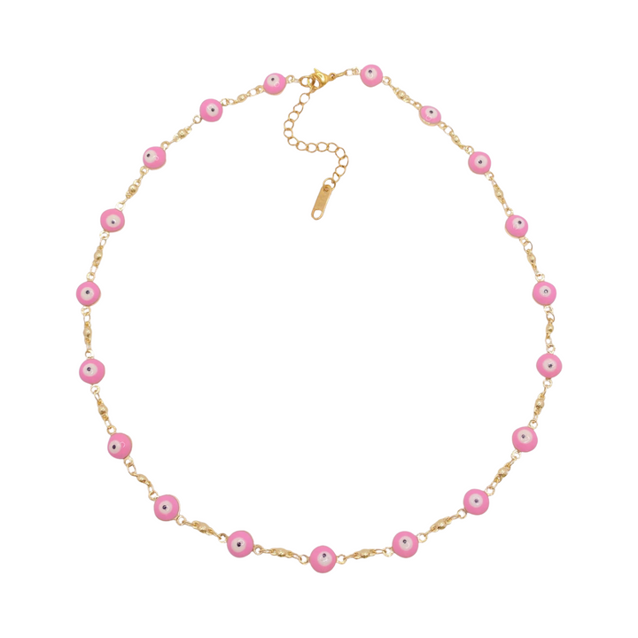 BORNEO PINK ENAMEL SHORT NECKLACE