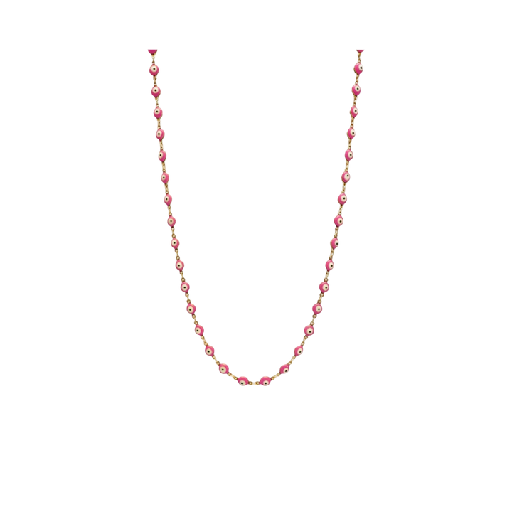 BORNEO PINK ENAMEL LONG NECKLACE