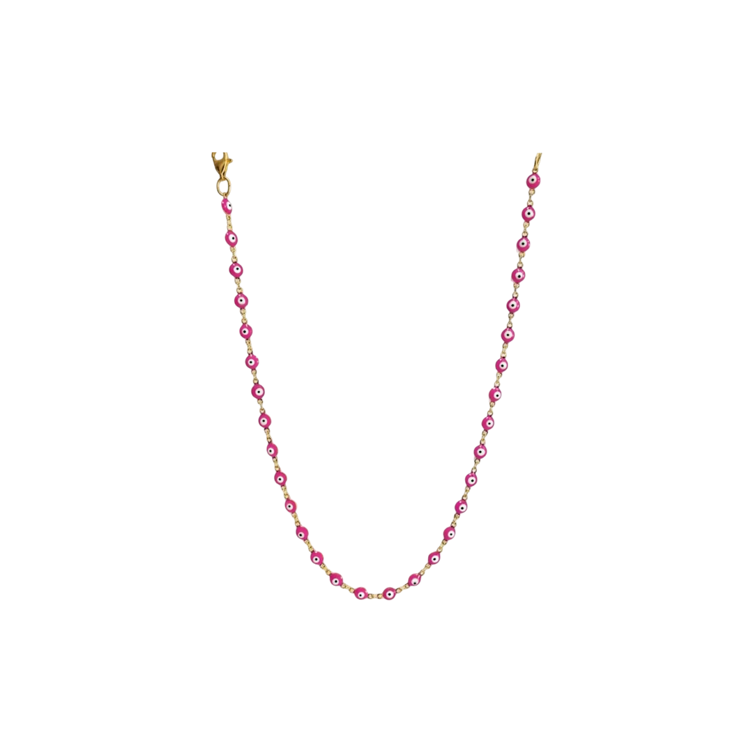 BORNEO PINK ENAMEL SHORT NECKLACE