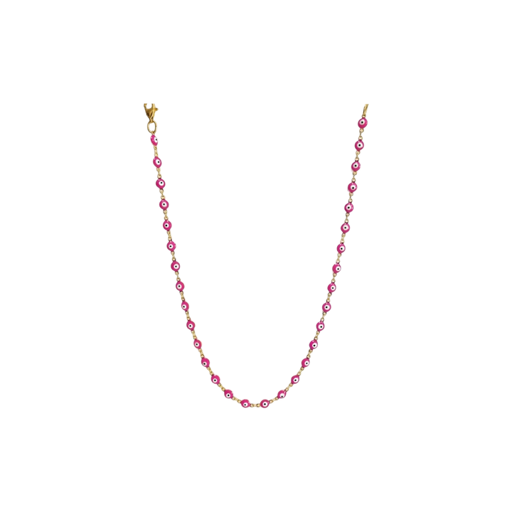 BORNEO PINK ENAMEL SHORT NECKLACE