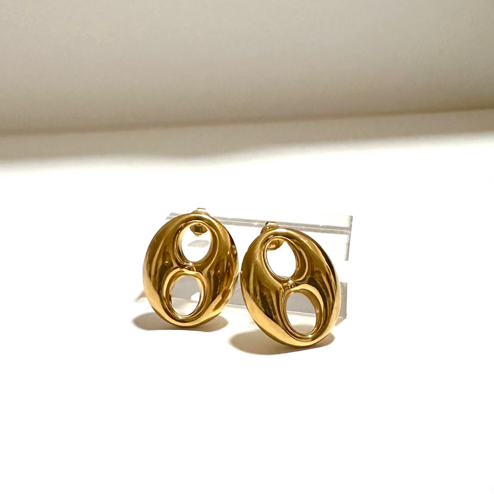 CAFÉ BEAN STUD EARRINGS - STAINLES STEEL