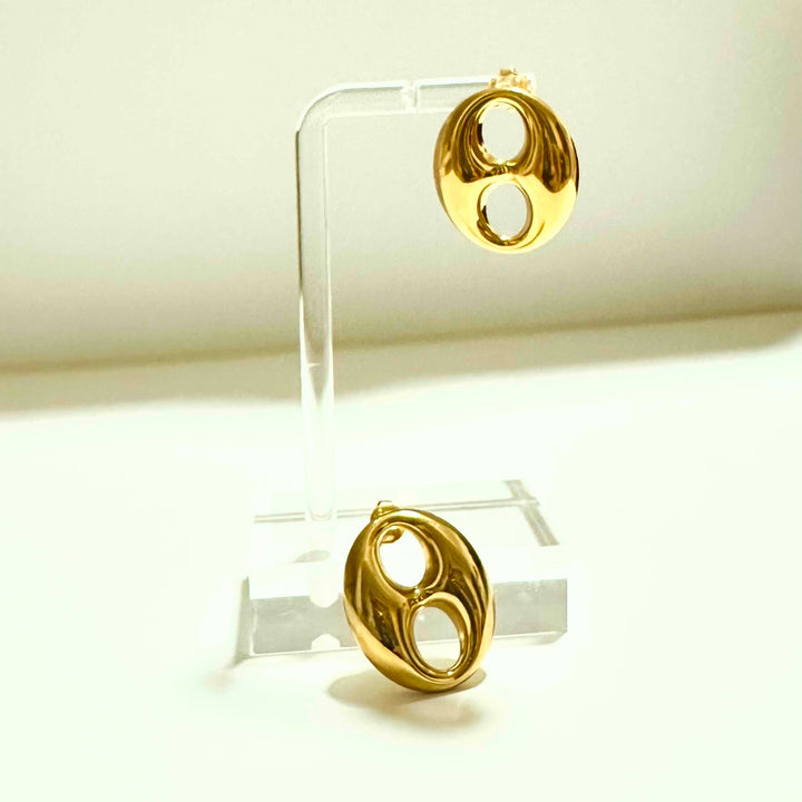 CAFÉ BEAN STUD EARRINGS - STAINLES STEEL