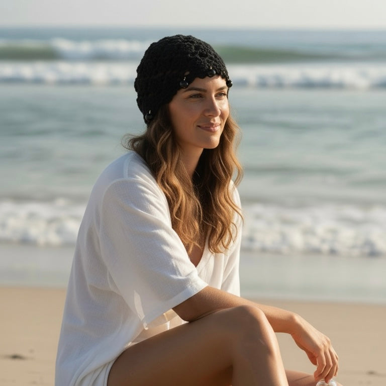 Embellished Crochet Hat