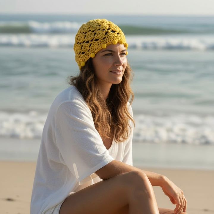 Embellished Crochet Hat