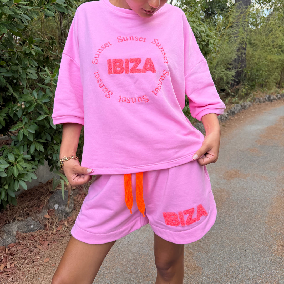 IBIZA OVERSIZED SWEAT-SHIRT  & SHORT COTTON SET