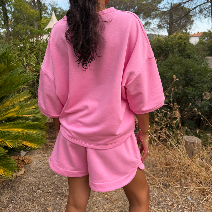 IBIZA OVERSIZED SWEAT-SHIRT  & SHORT COTTON SET