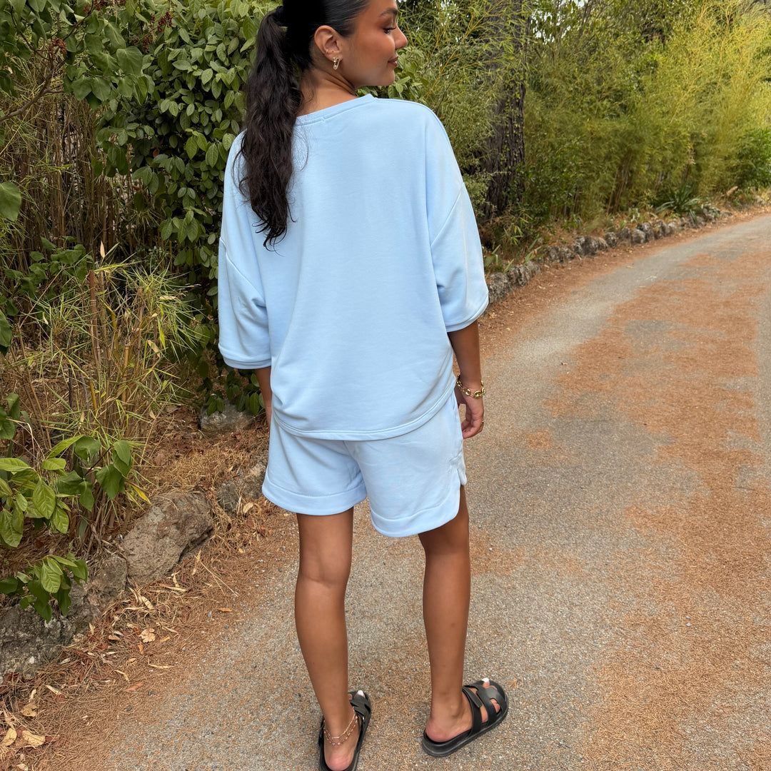 IBIZA OVERSIZED SWEAT-SHIRT  & SHORT COTTON SET
