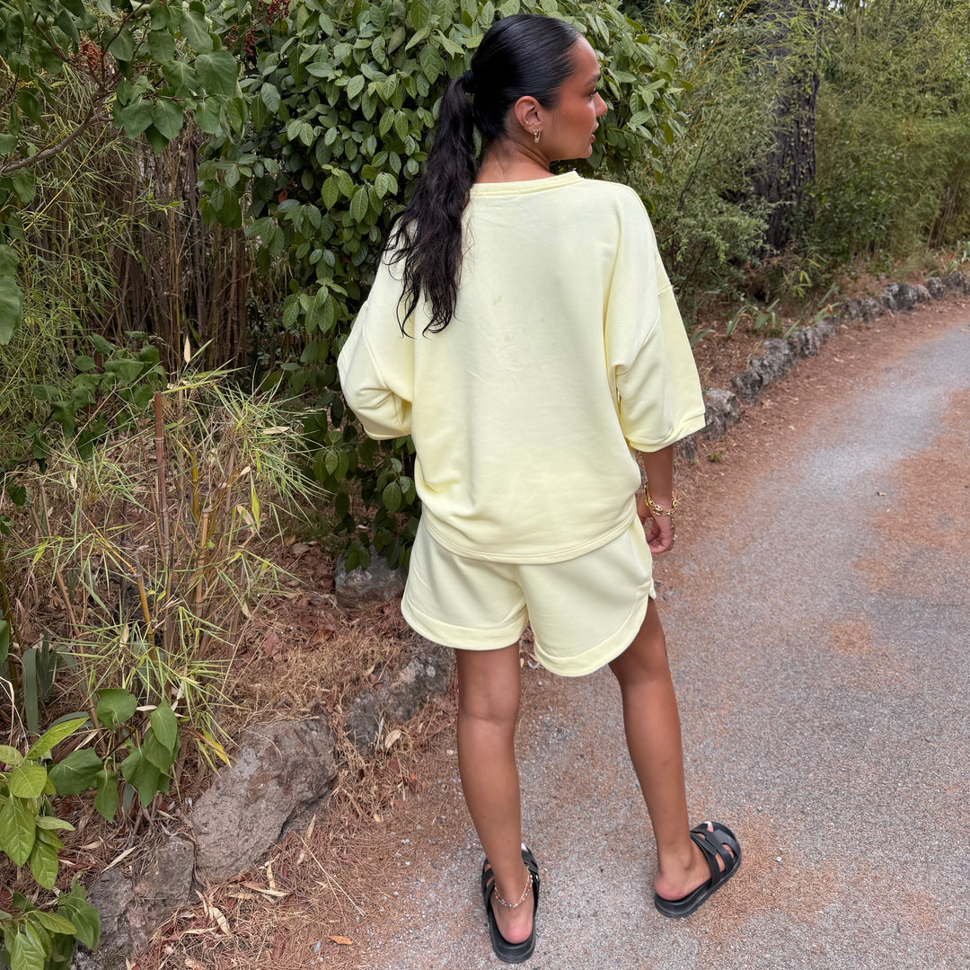 IBIZA OVERSIZED SWEAT-SHIRT  & SHORT COTTON SET
