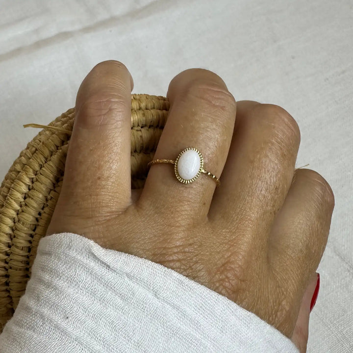 KYLA WHITE JADE RING