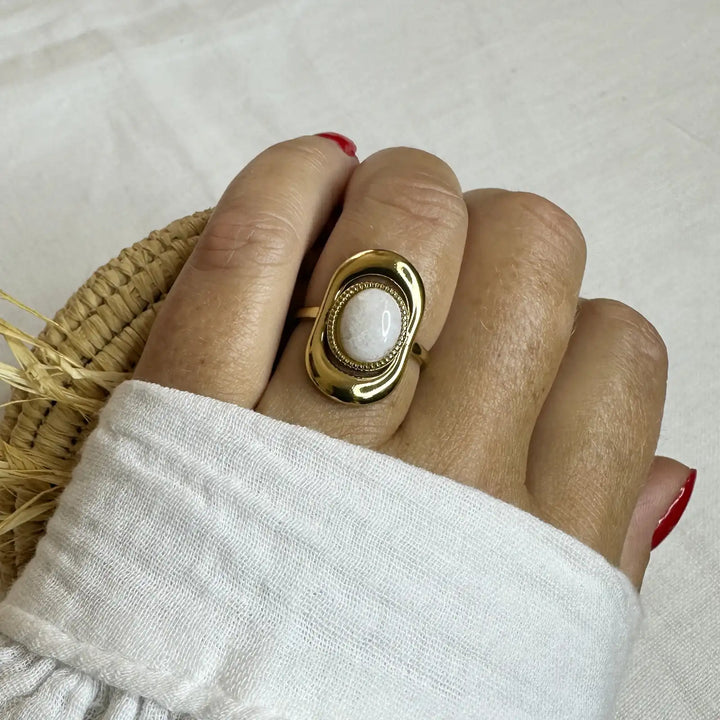 LUCE WHITE JADE RING