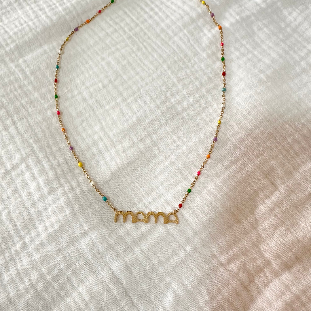MAMA NECKLACE — ENAMEL & GOLD