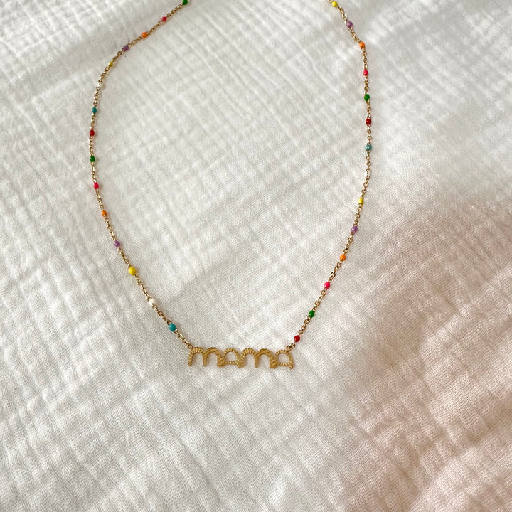 MAMA NECKLACE — ENAMEL & GOLD