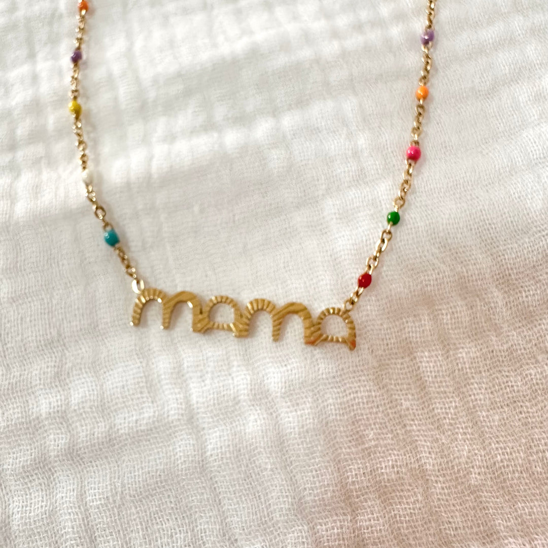 MAMA NECKLACE — ENAMEL & GOLD