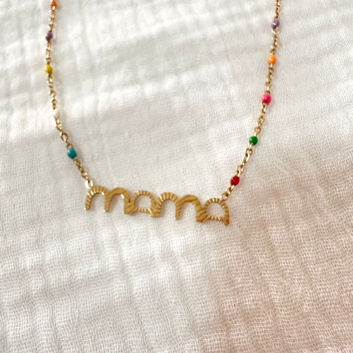 MAMA NECKLACE — ENAMEL & GOLD