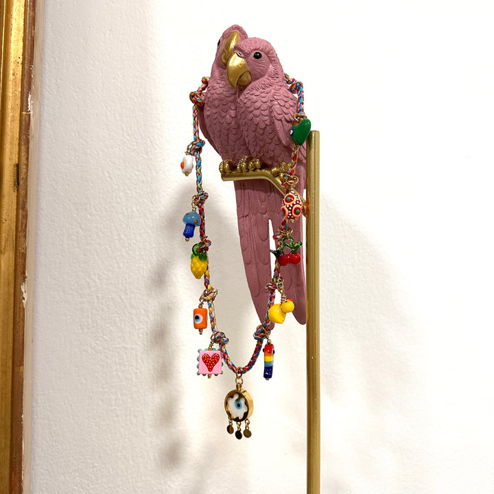 THE CARNIVAL NECKLACE — MULTICOLOR BRAIDED CORD & GLASS CHARMS