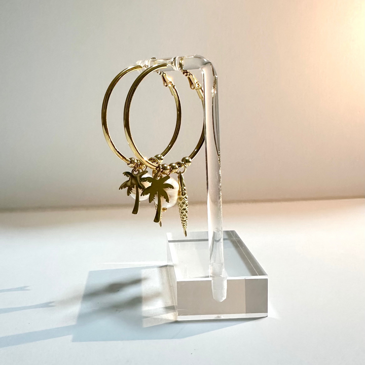 TROPICAL FISH HOOP EARRINGS -40MM
