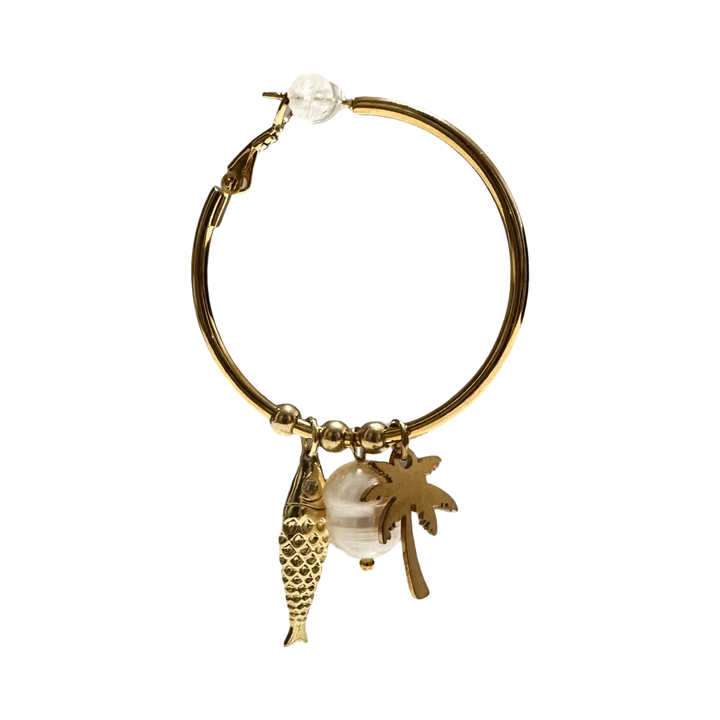 TROPICAL FISH HOOP EARRINGS -40MM