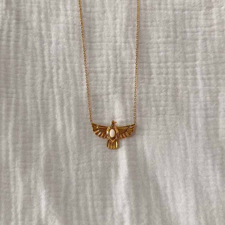 WINGS NECKLACE — GOLD & STONE